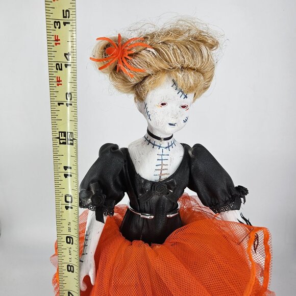 Haunted Doll Girl OOAK Artist Hand Painted Scary Spooky Halloween Porcelain 14" - Picture 10 of 12